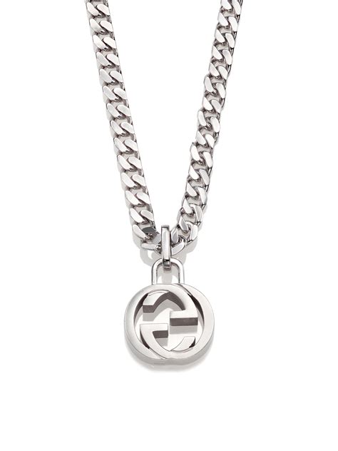 gucci snake necklace men's|Gucci silver charm necklace.